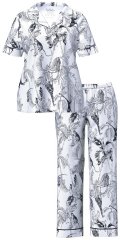 Ulla Popken 850441 Pyjama à motifs Blanc cassé