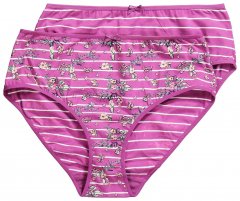Ulla Popken 850538 Culottes à fleurs en coton bio lot de 2 Violet