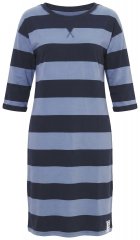 Ulla Popken 850958 Robe sweat rayée à manches 3/4 Bleu marine
