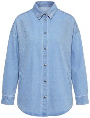Ulla Popken 851036 Veste en jean Bleu clair