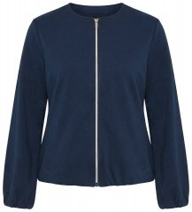 Ulla Popken 851040 Sweat zippé Bleu marine