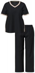 Ulla Popken 851245 Pyjama à rayures Noir