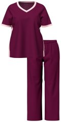 Ulla Popken 851245 Pyjama Rouge baie