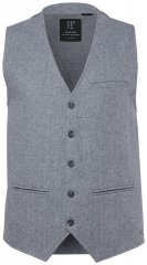 JP1880 851399 Gilet en mélange de laine à dos tricoté Gris clair
