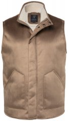 JP1880 851516 Gilet aspect daim à doublure teddy Beige