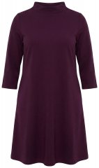 Ulla Popken 851664 Robe en jersey à col roulé Prune