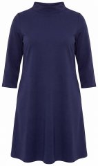 Ulla Popken 851664 Robe en jersey trapèze à poches Bleu marine