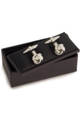 JP1880 851707 Boutons de manchette avec nœud Gris argenté