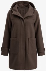 Ulla Popken 851803 Duffle-coat Marron foncé