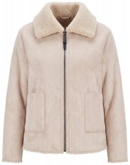 Ulla Popken 851823 Veste en suédine Blanc cassé