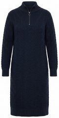 Ulla Popken 852121 Robe en maille à manches longues et col roulé Bleu marine