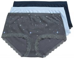 Ulla Popken 852249 Culottes lot de 3 Anthracite