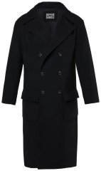 STHUGE 852519 Classique Manteau en laine Noir