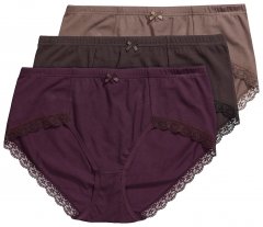 Ulla Popken 852698 Culottes lot de 3 Marron
