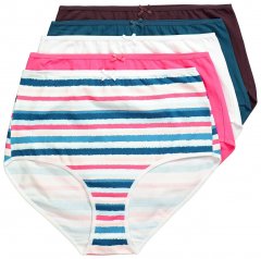 Ulla Popken 852761 Culottes à rayures taille haute lot de 5 Pétrole