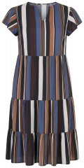 Ulla Popken 852771 Robe rayée à volants Bleu marine