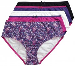 Ulla Popken 852935 Culottes à fleurs lot de 5 Bleu roi