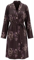Ulla Popken 853204 Peignoir fleuri Marron