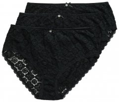 Ulla Popken 853495 Culottes à fleurs lot de 3 Noir