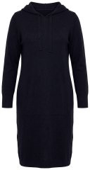 Ulla Popken 853669 Robe sweat à manches longues et capuche Bleu marine