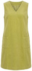 Ulla Popken 853697 Robe en velours côtelé sans manches à poches Vert clair