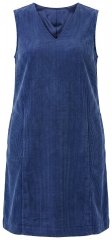 Ulla Popken 853697 Robe en velours côtelé sans manches à col V Bleu marine