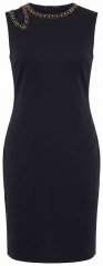 Ulla Popken 853766 Robe moulante sans manches à strass Noir