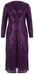 Ulla Popken 853770 Veste à sequins Prune