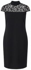 Ulla Popken 853808 Robe à manches courtes et col roulé Noir