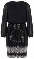 Ulla Popken 853810 Robe à sequins Noir