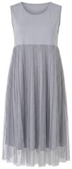 Ulla Popken 853879 Robe mi-longue trapèze Gris