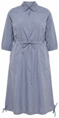 Ulla Popken 854413 Robe mi-longue à cordon Gris