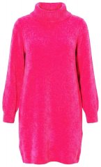 Ulla Popken 854602 Robe en maille à manches longues et col roulé Rose