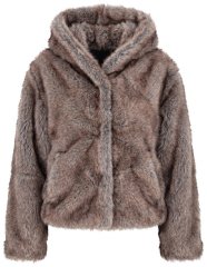 Ulla Popken 854617 Veste en fausse fourrure Beige