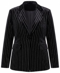 Ulla Popken 855499 Blazer en velours à strass Noir