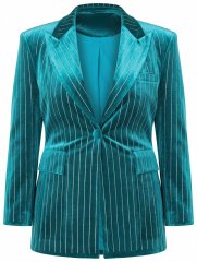 Ulla Popken 855499 Blazer en velours à strass Turquoise