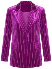 Ulla Popken 855499 Blazer en velours à strass Magenta
