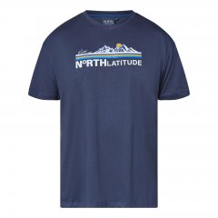 North Latitude Mountain T-Shirt V-Neck Bleu marine