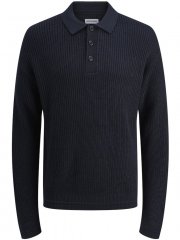 Jack & Jones Kaito Knit Polo Pullover Sky Captain