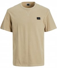 Jack & Jones JCOCLASSIC WAFFLE BADGE TEE Beige