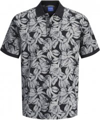 Jack & Jones Split AOP Print Polo Black