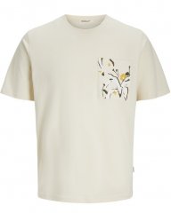  Jack & Jones Tavira Aop Pocket Crew Neck T-Shirt Antique White