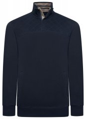 Kam Jeans 7092 Sweat-shirt col zippé Bleu marine
