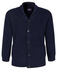 Espionage KW080 Cardigan à col châle bleu marine