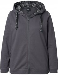 Ulla Popken Snake Detail Zip-Up Hoodie Graphite Grey