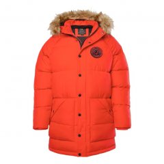 JP1880 Parka Quilted Faux Fur Hood Red