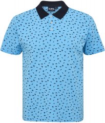 North Latitude Polo Pique Printed Turquoise TALL