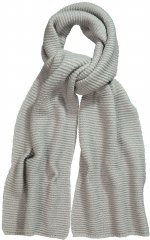 Ulla Popken Garter Stitch Knit Scarf Light Grey Melange