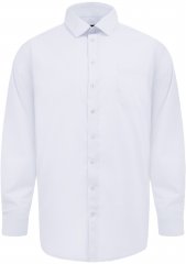 D555 Oliver Chemise Stretch Manches Longues Anti-Taches Sans Repassage Blanche