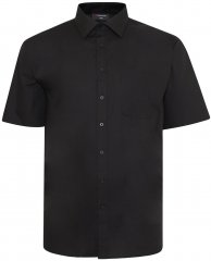 Espionage SH147 Plain Collar Shoirt Sleeve Shirt Black